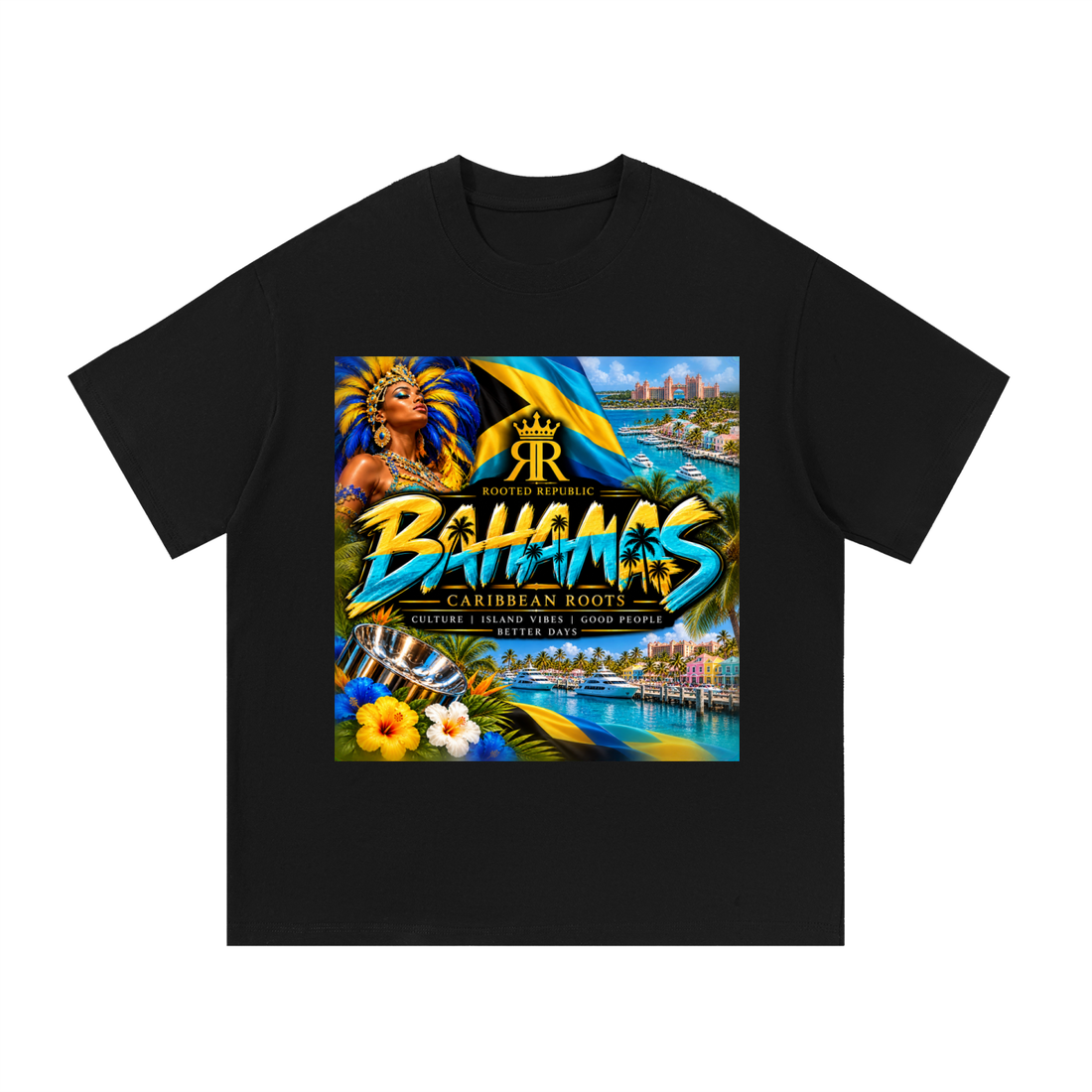 Rooted Republic Bahamas Caribbean Roots Premium Cotton Tee
