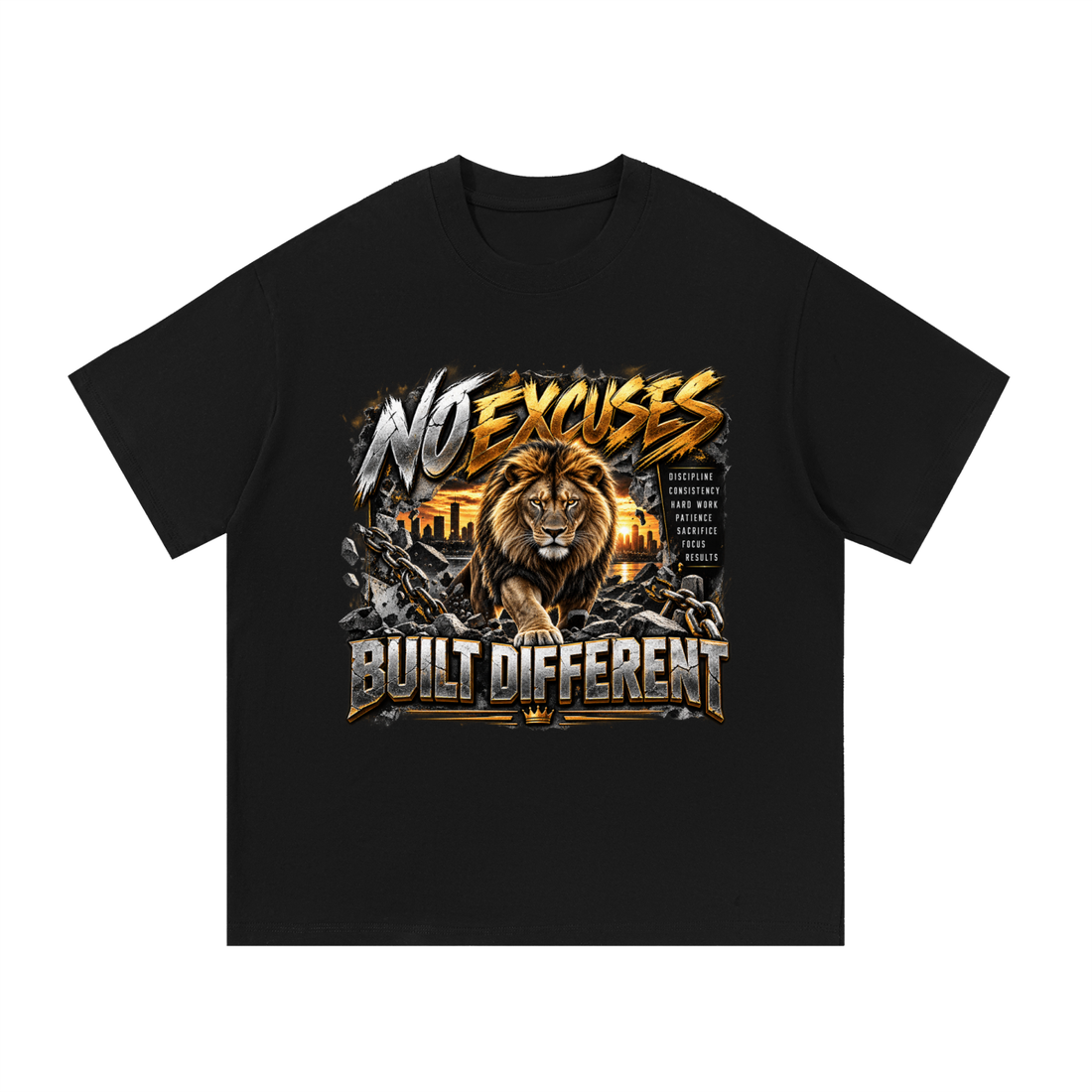 Rooted Republic No Excuses Built Different Premium Cotton Tee
