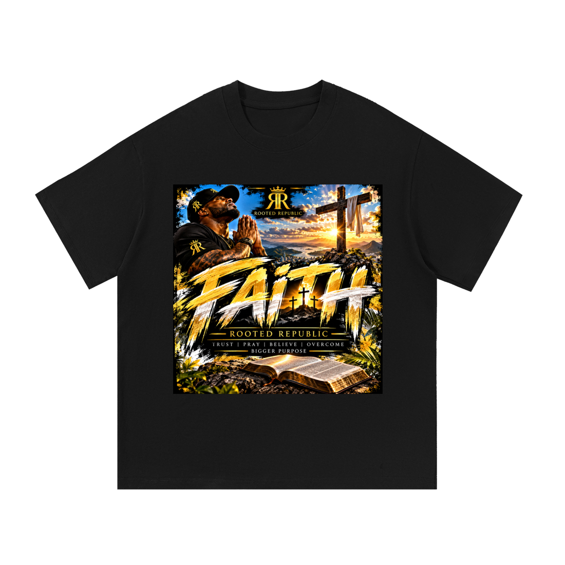 Rooted Republic Faith Over Fear Premium Cotton Tee